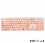 Картинка Клавиатура OKLICK 400MR (белый/розовый)