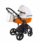 Картинка Детская универсальная коляска Ray Corsa Ecco 2 в 1 (23/кожа/белый/оранжевый)