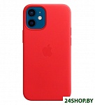 Картинка Чехол Apple MagSafe Leather Case для iPhone 12 mini (алый)