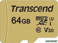 Картинка Карта памяти Transcend microSDHC 500S 64GB (TS64GUSD500S)