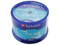 Картинка Диск CD-R Verbatim 700Mb 52x Cake Box (50шт) (43351)