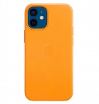 Картинка Чехол Apple MagSafe Leather Case для iPhone 12 mini (золотой апельсин)