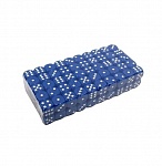 Картинка Кубик из синего пластика с белыми точками (16 мм) (Арт. Р00704) кратно 100
