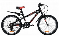 Картинка Детский велосипед NOVATRACK Prime 20 (черный/красный, 2019) (20AH6V.PRIME.BK9)