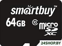 Карта памяти Smart Buy microSDHC (Class 10) 64GB + SD-адаптер (SB64GBSDCL10-01)