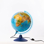 Глобус Земли ландшафтный рельефный с подсветкой. Диаметр 250мм
