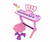 Картинка Детское пианино со стульчиком Lezile 2669-3708 (розовый, 32 клавиши)