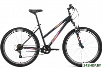 Картинка Велосипед FORWARD IRIS 26 1.0 17 2022 (темно-серый, розовый)