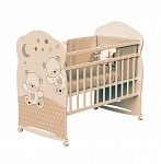 Картинка Детская кроватка VDK Funny Bears колесо-качалка (слоновая кость)