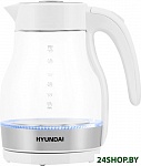 Картинка Чайник электрический Hyundai HYK-G3802 (белый/серебристый)