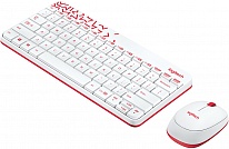 Картинка Клавиатура и мышь Logitech MK240 белый/красный