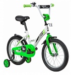 Картинка Детский велосипед Novatrack Strike 16 2020 163STRIKE.WTG20 (белый/зеленый)