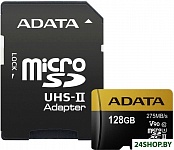 Картинка Карта памяти A-Data microSDXC UHS-II 128GB + адаптер [AUSDX128GUII3CL10-CA1]
