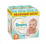 Картинка Подгузники детские Pampers Premium Care 3 Midi (148 шт)