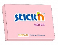 Картинка Блок самоклеящийся бумажный Stickn Hopax 21151 (розовый)