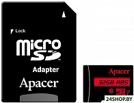 Картинка Карта памяти Apacer microSDHC 32Gb адаптер (AP32GMCSH10U5-R)