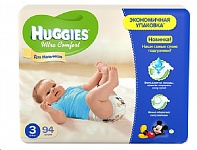 Картинка Подгузники Huggies Huggies Ultra Comfort 3 для мальчиков (94 шт)