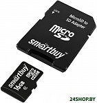 Картинка Карта памяти Smart Buy microSDHC SB16GBSDCL10-01LE 16GB (с адаптером)