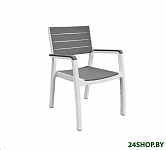 Картинка Стул пластиковый Keter Harmony Armchair 236052 (белый/серый)