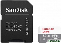 Картинка Карта памяти SanDisk Ultra microSDHC SDSQUNR-032G-GN3MA 32GB (с адаптером)