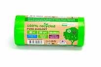 MirPack PURE ECOLOGY Мешки для мусора, ПВД, 25 мкм, зеленые, 60*80 см, 60 л, 20 шт