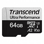 Картинка Карта памяти Transcend microSDXC 340S 64GB (с адаптером)