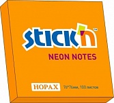 Картинка Блок самоклеящийся бумажный Stickn Hopax 21164 (оранжевый)