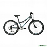 Картинка Велосипед FORWARD TITAN 24 1.0 2022 RBK22FW24018 (темно-серый/бирюзовый)