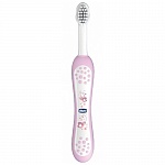 Картинка Зубная щетка для ребенка Chicco с эргономичной ручкой (6м+) (розовая)