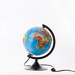Глобус Земли политический рельефный с подсветкой. Диаметр 210мм