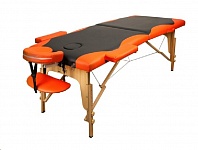 Картинка Массажный стол ATLAS SPORT складной 2-с деревянный 70 см черно-оранжевый