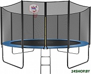 Картинка Батут GetActive Jump 14ft - 435 см лестница, сетка, кольцо (синий)