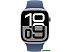 Умные часы Apple Watch Series 10 46 мм (алюминиевый корпус, серебристый/синий, спортивный силиконовы