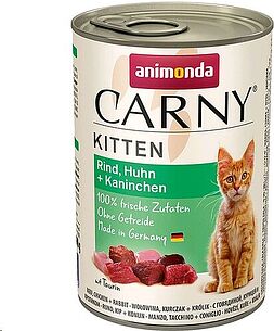 Картинка Консервированный корм для кошек Animonda Carny Adult с говядиной, индейкой и кроликом (0,4