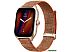 Умные часы Amazfit GTS 4 (золотистый, с коричневым нейлоновым ремешком)