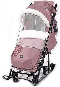 Картинка Санки-коляска Nika НД7-5К/2 (шишка, пыльно-розовый)