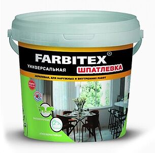 Картинка Шпатлевка Farbitex универсальная акриловая для наружных и внутренних работ (3.5 кг)