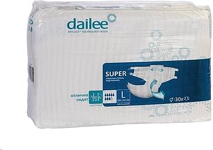 Картинка Dailee Super [3]Large Подгузники для взрослых, 30 шт