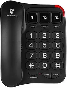 Картинка Проводной телефон TeXet TX-214 (черный)