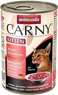 Картинка Консервированный корм для кошек Animonda Carny Kitten с говядиной и сердцем индейки (0,4 кг