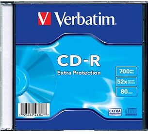 Картинка Диск CD-R Verbatim 700Mb 52x Slim case (200шт) (43347)