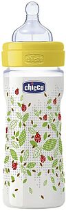 Картинка Бутылочка для кормления Chicco Well-Being Унисекс 250 мл (2м+) (с силиконовой соской)