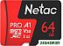 Карта памяти Netac P500 Extreme Pro 64GB NT02P500PRO-064G-R + адаптер