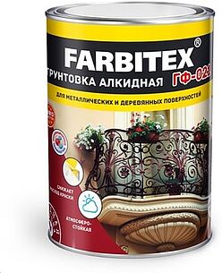 Картинка Алкидная грунтовка Farbitex ГФ-021 10 кг (серый)