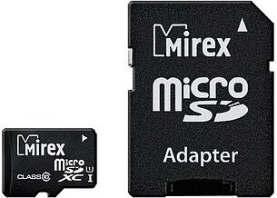 Картинка Карта памяти Mirex microSDXC UHS-I (Class 10) 128GB + адаптер [13613-AD10S128]