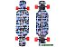 Лонгборд Y-SCOO Longboard Shark TIR 31 (синий камуфляж/красный)