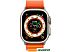 Профессиональные умные часы Apple Watch Ultra LTE 49 мм (титановый корпус, титановый/оранжевый, текс