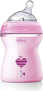 Картинка Бутылочка для кормления Chicco Natural Feeling 250 мл (2м+) (розовая)
