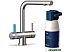 Водоочиститель BRITA MyPure P1 и круглый смеситель (белый/синий)