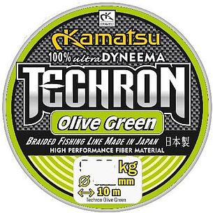 Леска плетеная KAMATSU TECHRON OLIVE GREEN 10 м (0,18 мм)